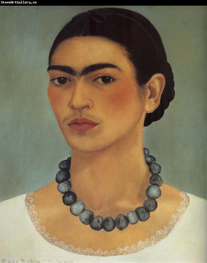 Frida Kahlo Self-Portrait with Necklace